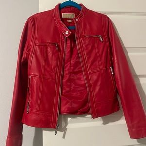 Red leather Michael kors jacket